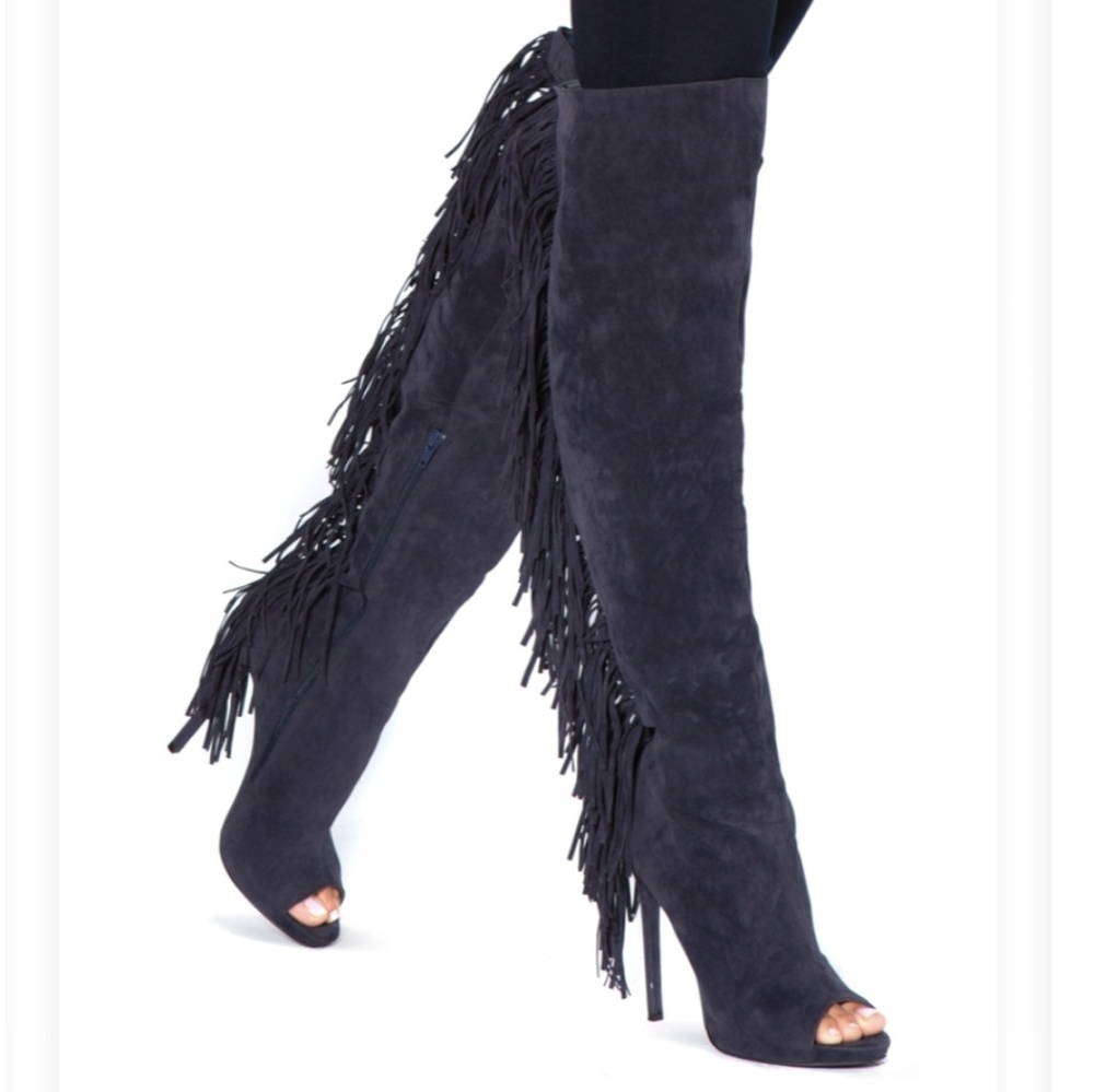 peep-toe over-the-knee boot - Picture 2 of 4